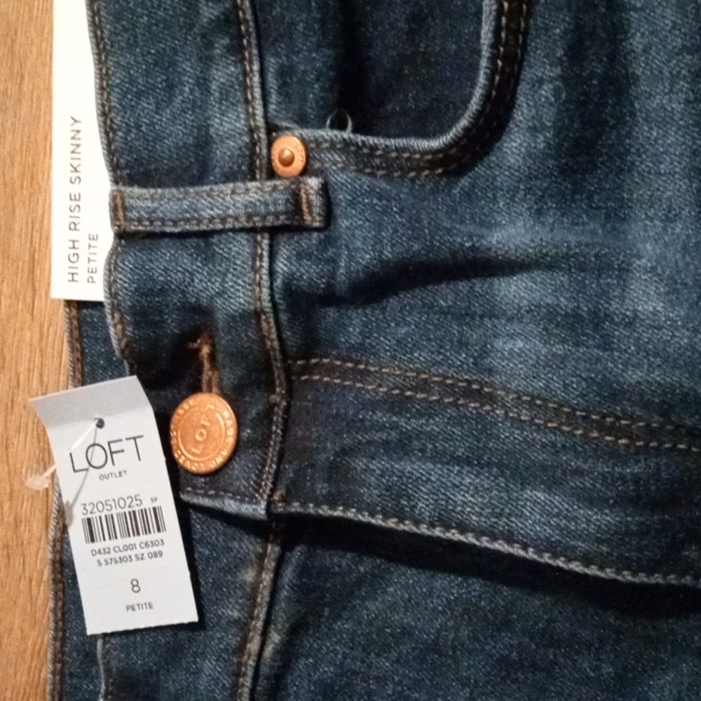 NWT Loft Outlet size 8 PETITE Womens High Rise Skinny Jeans